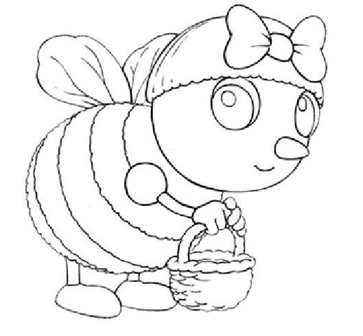 coloriage droles de petites betes l abeille mireille fait sa cueillett